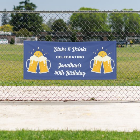 Pickleball Dinks & Drinks Personalisiert Banner (Insitu)