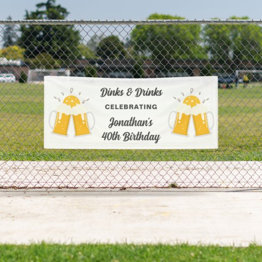 Pickleball Dinks & Drinks Personalisiert Banner (Insitu)