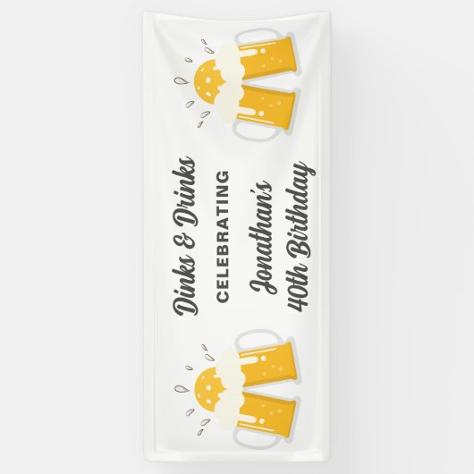 Pickleball Dinks & Drinks Personalisiert Banner (Vertikal)