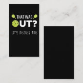 Pickleball-Diskurs Joke Racquet Sportsman Visitenkarte (Vorne/Hinten)