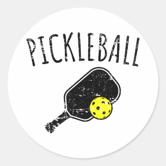 Pickleball distressed design  runder aufkleber (Vorderseite)