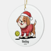 Pickleball Dog, Ugly Christmas Sweater, Ihr Foto Keramik Ornament (Links)