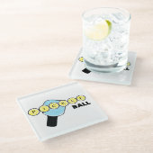 Pickleball Drink Coaster Glas Glasuntersetzer (Schrägansicht)