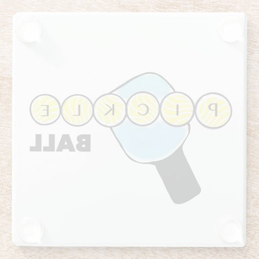 Pickleball Drink Coaster Glas Glasuntersetzer (Rückseite)