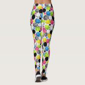 Pickleball Druck mit pinkfarbenen Bällen Leggings (Rückseite)
