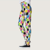 Pickleball Druck mit pinkfarbenen Bällen Leggings (Links)