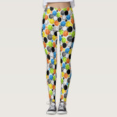 Pickleball Druck, multi Farbe Leggings (Vorderseite)
