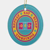 Pickleball Eat Sleep Pickleball, grüner, benutzerd Keramik Ornament (Links)