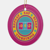 Pickleball Eat Sleep Pickleball-Maroon benutzerdef Keramik Ornament (Links)