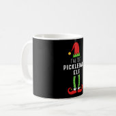 Pickleball Elf Weihnachts-Matching Familiengeschen Kaffeetasse (Vorderseite Links)