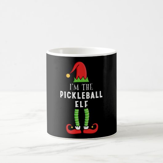 Pickleball Elf Weihnachts-Matching Familiengeschen Kaffeetasse (Mittel)