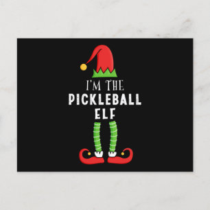 Pickleball Elf Weihnachts-Matching Familiengeschen Postkarte
