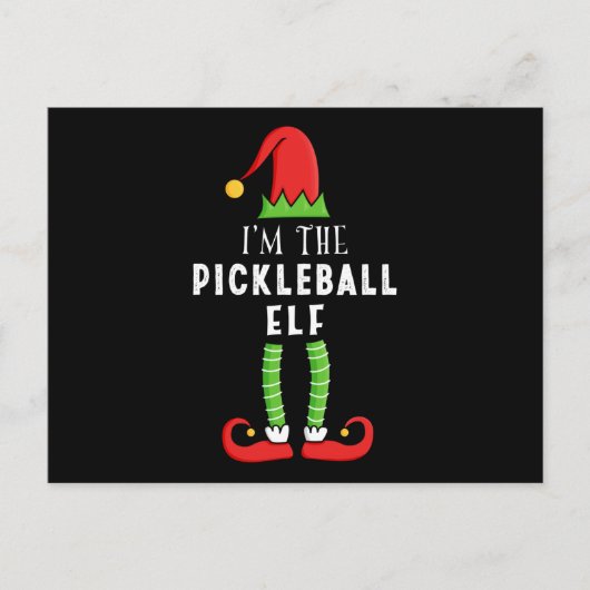 Pickleball Elf Weihnachts-Matching Familiengeschen Postkarte (Vorderseite)