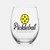 Pickleball-Enthusiast Weinglas Ohne Stiel (Vorderseite)