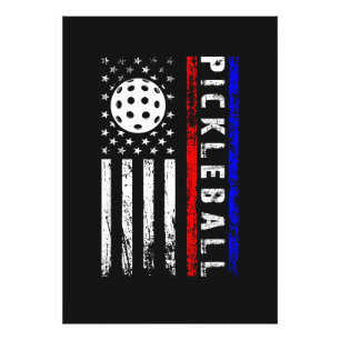 Pickleball-Enthusiasten 4. Juli Amerikanische Flag Fotodruck