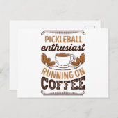 Pickleball-Enthusiasten, die auf einem Kaffeegesch Postkarte (Vorne/Hinten)