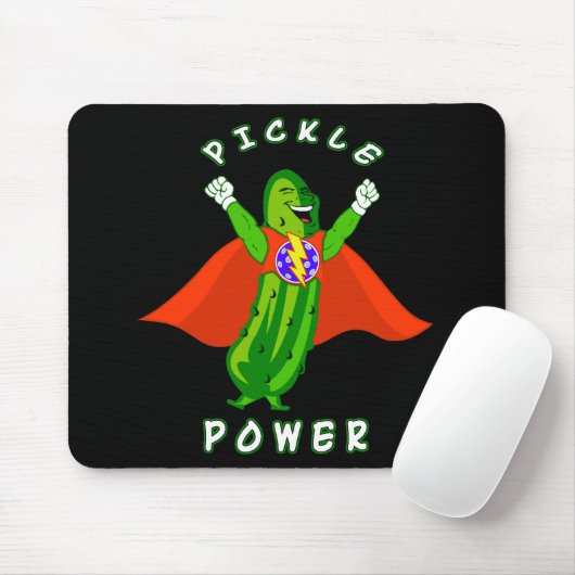 Pickleball Essiggurken-Power-Superheld Mousepad (Mit Mouse)