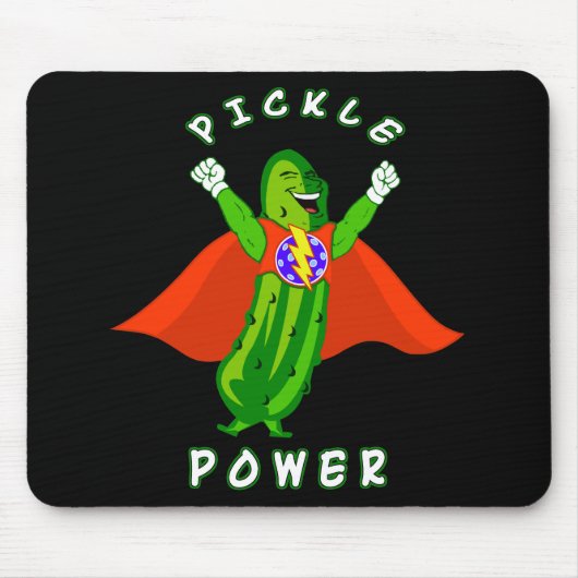Pickleball Essiggurken-Power-Superheld Mousepad (Vorne)