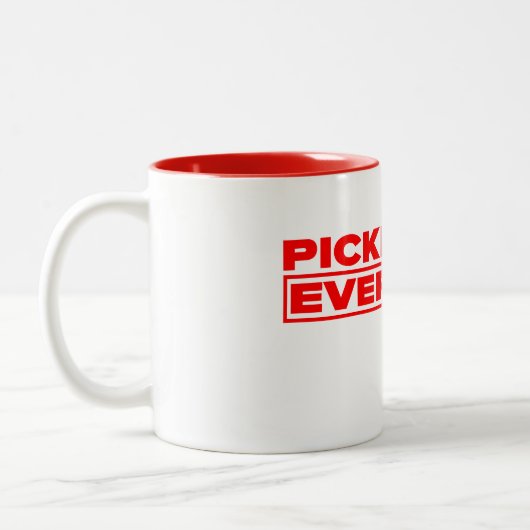 Pickleball Everyday White and Red Mug Zweifarbige Tasse (Links)