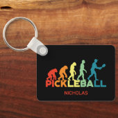 Pickleball Evolution Funny Individuelle Name Schlüsselanhänger (Rückseite)