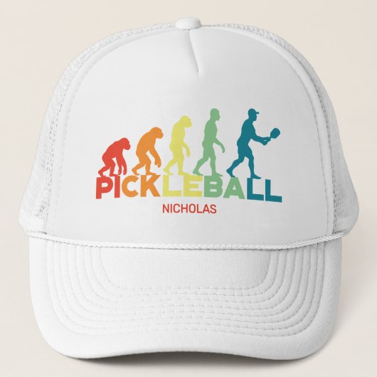 Pickleball Evolution Funny Individuelle Name Truckerkappe (Vorderseite)