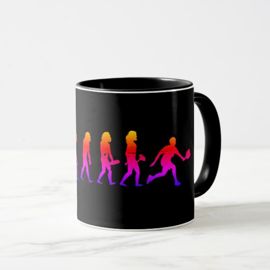Pickleball Evolution Funny Pickleball Tasse (VorderseiteRechts)