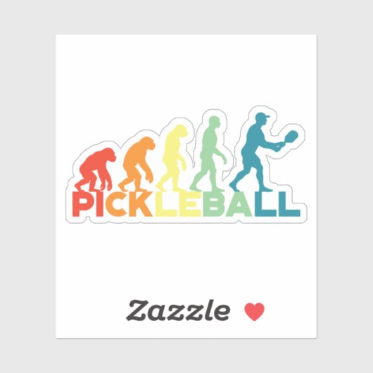 Pickleball-Evolution-Individuelle Name Aufkleber (Blatt)