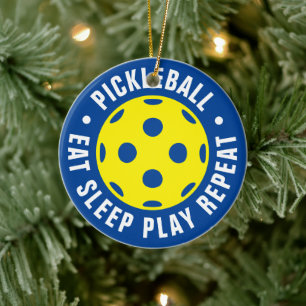 Pickleball Fan Weihnachtsbaumgeschenk Keramik Ornament