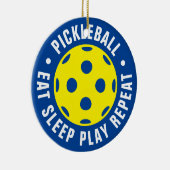 Pickleball Fan Weihnachtsbaumgeschenk Keramik Ornament (Rechts)