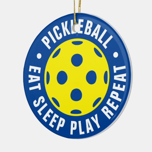 Pickleball Fan Weihnachtsbaumgeschenk Keramik Ornament (Links)