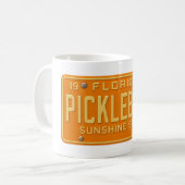 Pickleball Fanatic - Retro Florida License Plate Kaffeetasse (Vorderseite Links)