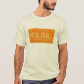 Pickleball Fanatic - Retro Florida License Plate T-Shirt (Vorderseite)