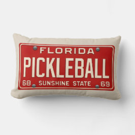 Pickleball Fanatiker - Retro Nummernschild Florida Lendenkissen