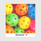 Pickleball farbenfroh aufkleber (Blatt)