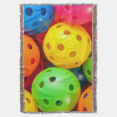 Pickleball farbenfroh decke (Vorderseite Vertikal)