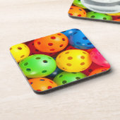 Pickleball farbenfroh getränkeuntersetzer (Linke Seite)