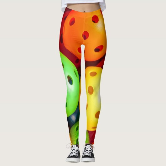 Pickleball farbenfroh leggings (Vorderseite)