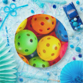 Pickleball farbenfroh pappteller (Party)