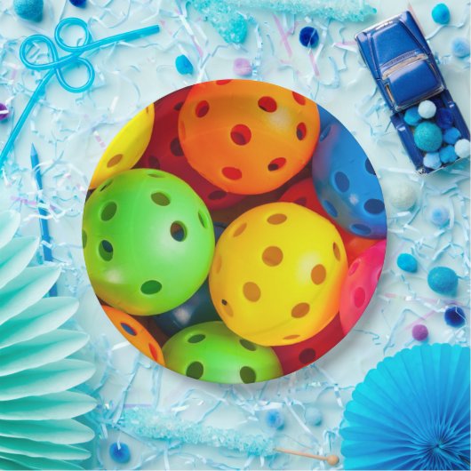 Pickleball farbenfroh pappteller (Party)