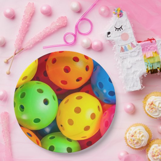 Pickleball farbenfroh pappteller (Party)