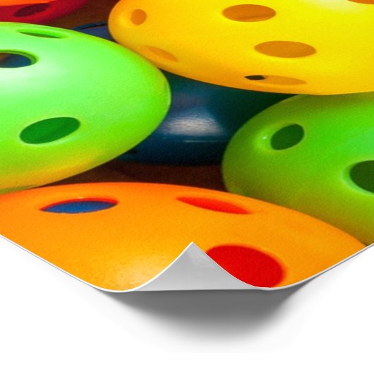 Pickleball farbenfroh poster (Ecke)