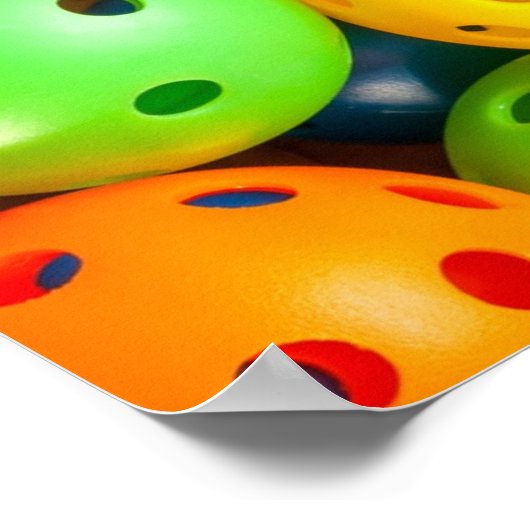 Pickleball farbenfroh poster (Ecke)