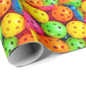 Pickleball farbenfrohe Wrapping Paper: Vibrann & F Geschenkpapier (Rolleneckpunkt)