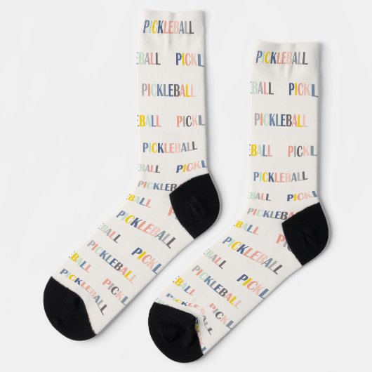 Pickleball! Farbige Textsatz-Socken Socken (Linkes Detail)