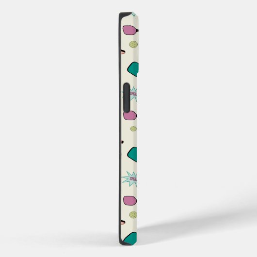 Pickleball! Farbiges Monogramm-Anfangsmuster Case-Mate iPhone Hülle (Rückseite / Rechts)