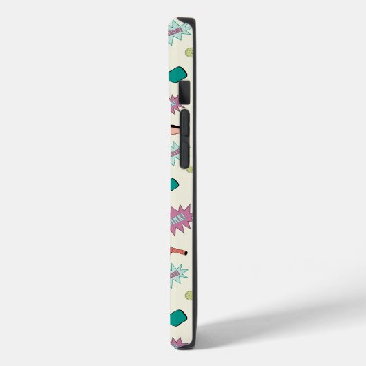 Pickleball! Farbiges Monogramm-Anfangsmuster Case-Mate iPhone Hülle (Rückseite / Links)