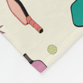 Pickleball! Farbiges Monogramm-Anfangsmuster Fleecedecke (Ecke)