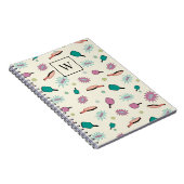 Pickleball! Farbiges Monogramm-Anfangsmuster Notizblock (Rechte Seite)