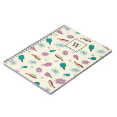 Pickleball! Farbiges Monogramm-Anfangsmuster Notizblock (Linke Seite)