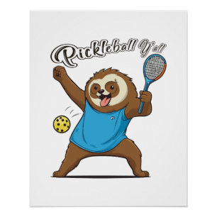 Pickleball Faultier T-Shirt - Pickleball Ihr Alle Poster